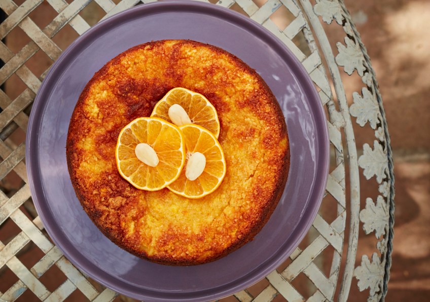 Almond and orange tort.