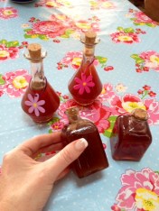 Bottle of ruby nectar Pomegranate Molasses.